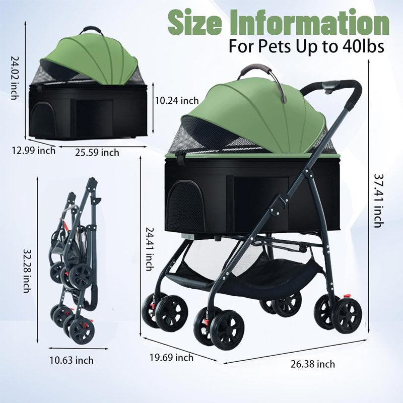 3 in 1 pet stroller carrier & car seat hotsell